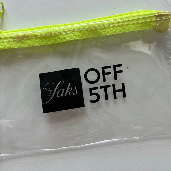 Saks off 5th Clear & Neon Zipper Keychain Pouch - Compact & Stylish - Picture 6 of 6